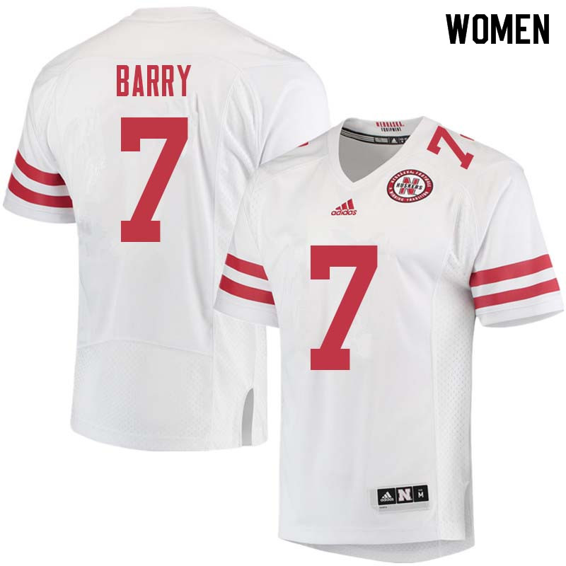 Women #7 Mohamed Barry Nebraska Cornhuskers College Football Jerseys Sale-White - Click Image to Close